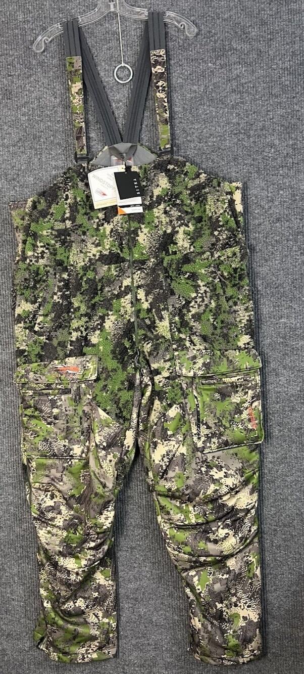 Sitka Fanatic Bibs Mens XXL Gore Tex Infinium Windstopper Windproof Camouflage